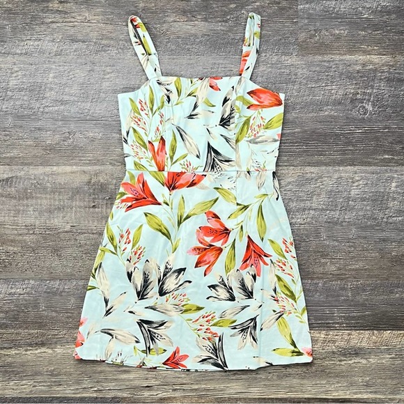 French Connection blue floral fit & flare mini sundress size 4 B118 - Picture 3 of 6
